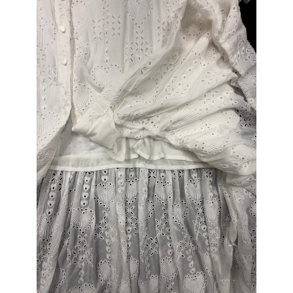 Johnny Was Women's Jade White Eyelet Tiered shift Dress Size XL - Picture 6 of 12